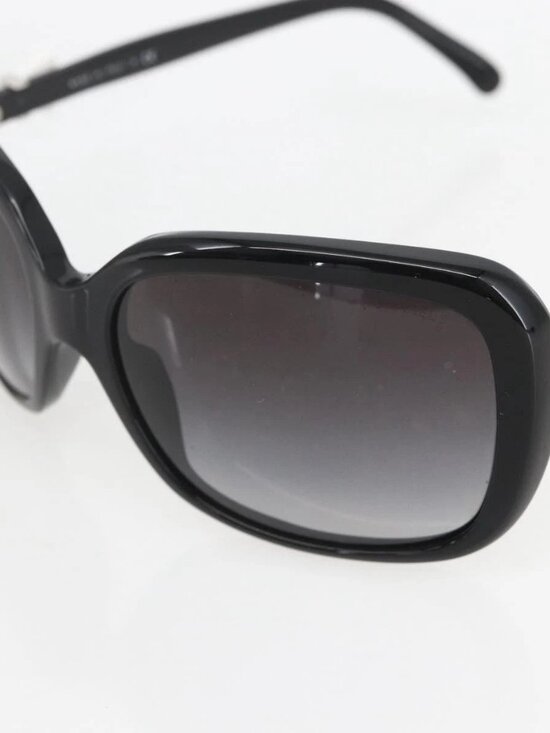 CHANEL Ribbon COCO Mark Sunglasses plastic Black 5171 CC Auth 161697 main image 6
